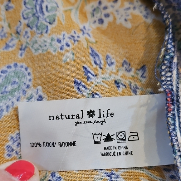 NATURAL LIFE | Women's Esme Multicolor Floral Boho Maxi Shirt Dress Duster L - Picture 12 of 12